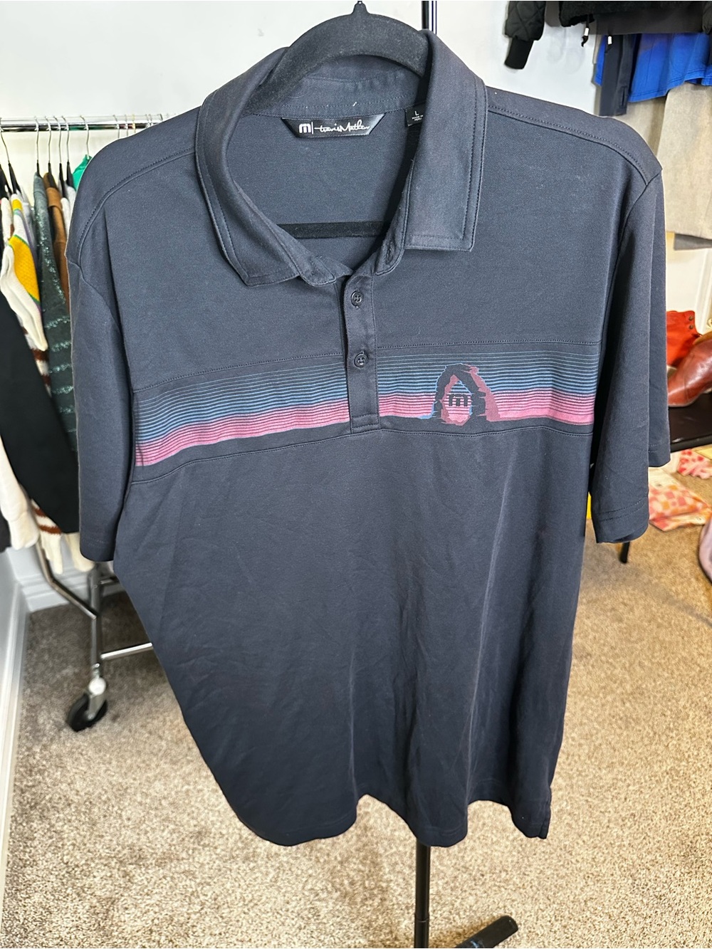 Travis Mathew  Men’s Black Polo